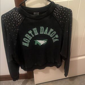 GameDay Couture Black Sweatshirt with Green & White Lettering